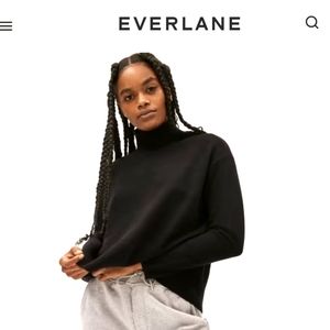 Everlane black cashmere square turtleneck xxs
